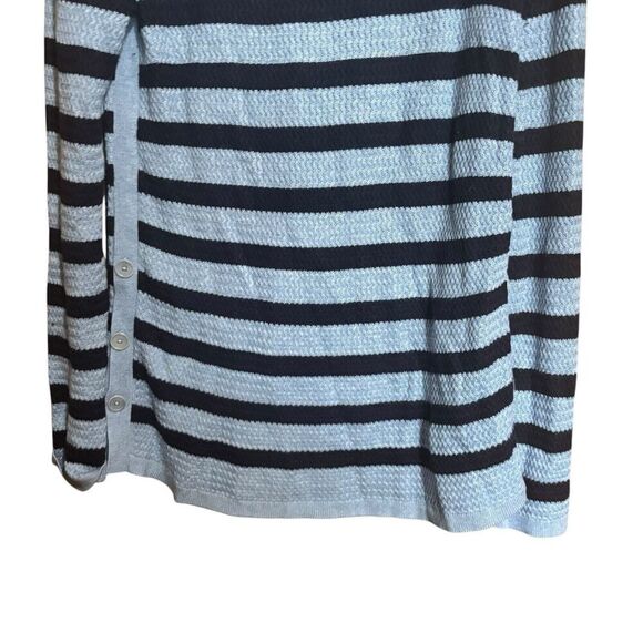 Talbots Tunic Sweater Womens Medium Blue Multicolor Stripe Pullover Boat Neck - Picture 4 of 9